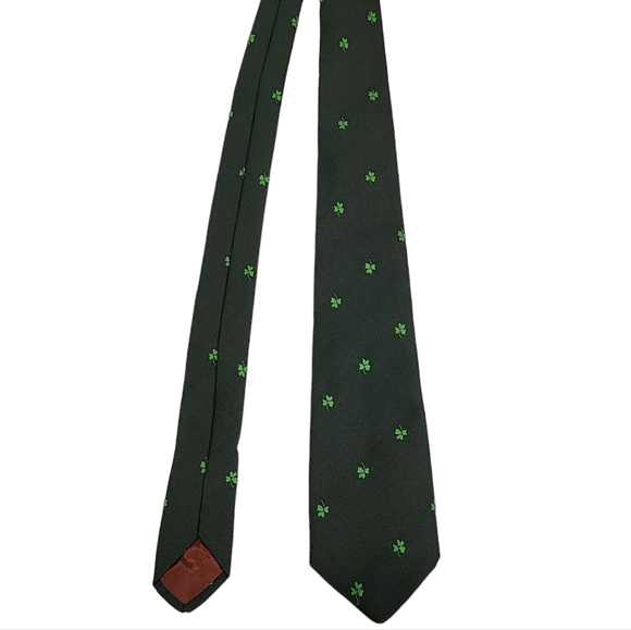 Vintage Millars Shamrock Green Tie Pre Owned Condition - Picture 6 of 6